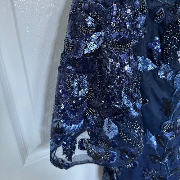 la-femme-sequin-floral-short-sleeve-sheath-gown from Nordstrom - Picture 4 of 9